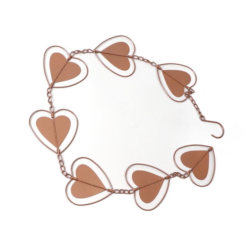 Metal Rain Chain Drainage Function Decorative Heart Shape Wind Chime