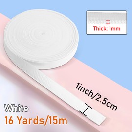 Waycreat Fascia elastica da cucito, 2,5 cm, 15 metri, colore: bianco