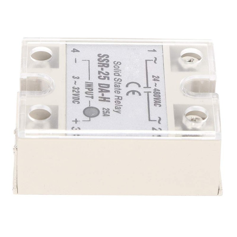 SSR-25-DA, DC-AC Solid State Relay Module, Non-Contact Switch with Aluminum