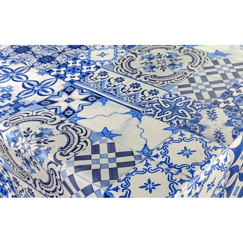 Karina Home Moroccan Tiles Blue Wipe Clean Tablecloth Vinyl PVC