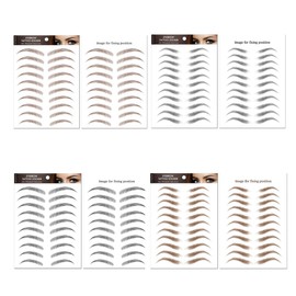 VYIBPDY 42 Pairs Eyebrow Tattoo Sticker 6D Hair-like Eyebrow Tattoo Sticker, Tattoo Eyebrow Waterproof, Eyebrow Sticker Eyebrow Care Shaping (Brown, Black)