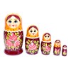 Volga Matryoshka 5 Piece Set of 5 from Semenov Yellow/Brown