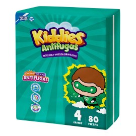 Pañales Kiddies Antifugas Talla 4 G Unisex 80 Piezas Género Sin género Talla Grande (G