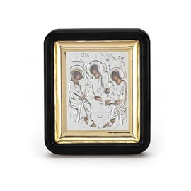 NKlaus Holy Trinity Icon in Black Frame with Glass 7x6 Christian 11337