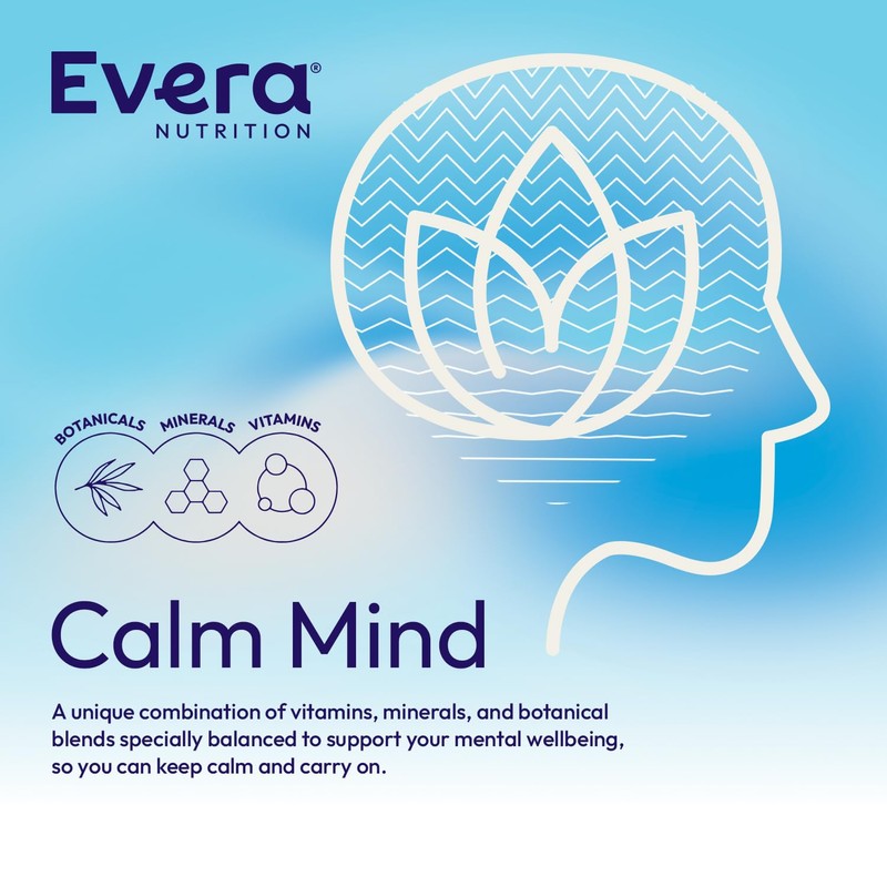 Evera Nutrition Calm Mind, 60 Capsules | Helps Manage Stress,