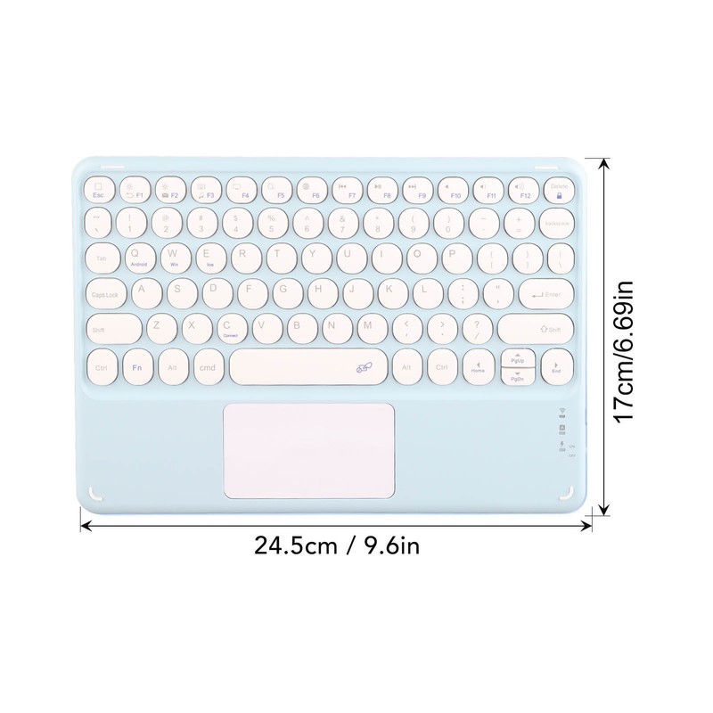 Touch Wireless Keyboard Round Keycaps Ergonomic Design Ultra Thin Smart