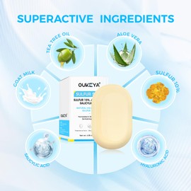 Sulfur Soap for Face with 10% Sulfur, 2% Salicylic Acid, 4.05oz