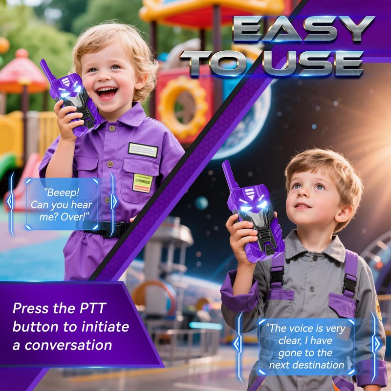 Purple Doomlord Walkie Talkies for Kids 2 Pack Transform Robot