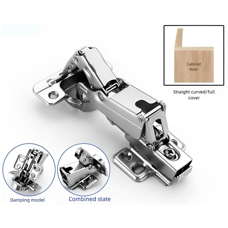 2 pcs 165 Degree Soft Close Fully Covered Frameless Hinge