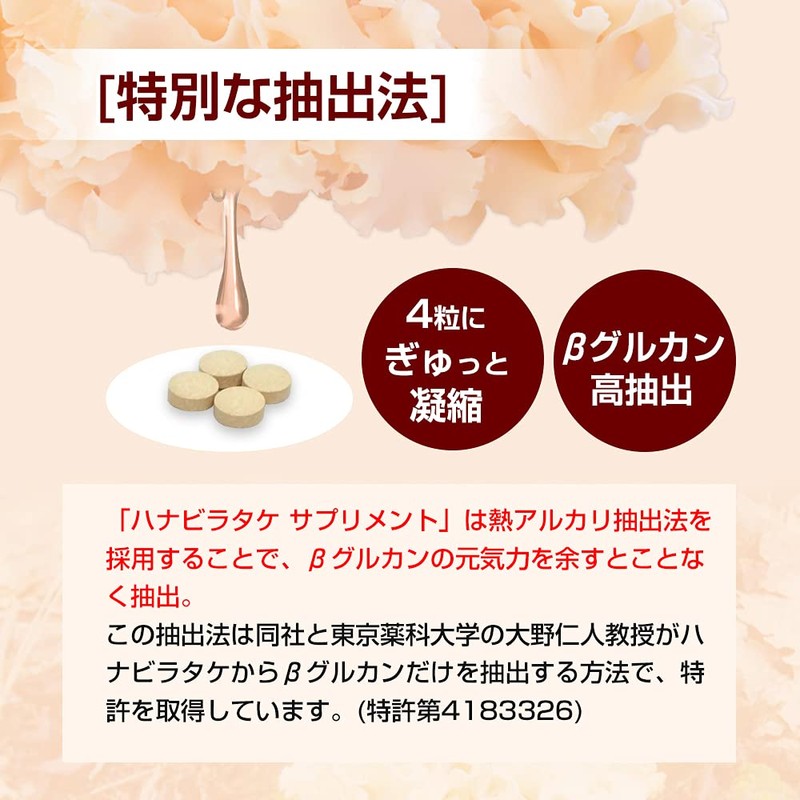 ティー・エム・シー βグルカン 高含有 220mg ハナビラタケ サプリメント 120粒 錠剤 元気の源 臨床試験済