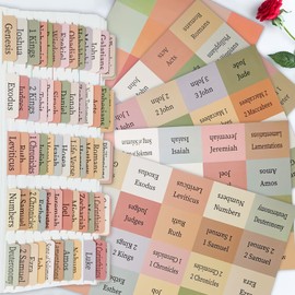 Earth Tone Bible Tabs for Old and New Testament, Catholic Bible Tabs, 100 Pcs Study Bible Index Tabs, Laminated & Tear-Resistant for Women/Men/Boys/Girls, Bible Journaling Supplies, Christian Gift