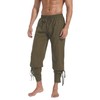 perdontoo Men's Ankle Banded Cuff Renaissance Pants Medieval Viking Navigator