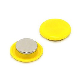 FIRST4MAGNETS F4M30ND2-YELLOW-2 Yellow Power Notice Board/Planning Magnet (30mm Dia x 11mm high) (Pack of 2), Set of 2 Pieces
