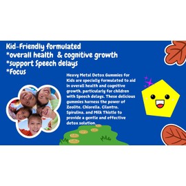 Zeolite detox | Heavy Metal Detox kids | Zeolite detox kid | Gummies supports Speech Focus Methly Vitamin B12 | Superfoods Cilantro Chlorella heavy metal |Cleanse Herbal detox Spirulina Ginko Biloba