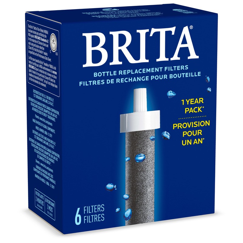 Brita Water Bottle Replacement Filters, BPA-Free, Replaces 1,800 Plastic Water