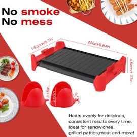 Microwave Sandwich Maker & Grill Cheese Maker with Silicone Oven Mitts, Fast Cooking, Non-Stick, Dishwasher Safe, Perfect for Paninis, Quesadillas, Ideal for College Students & Busy Professionals