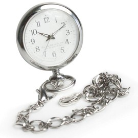 Bran Angers 3-Way Luminous Nurse Watch Clip Reel Chain Replacement Inverted Dial Pocket Watch, Silver