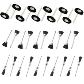AmoYoung Robinson Brush Wheel Bowl Cup Brush Type 3 Types Router Polishing Brush 0.09 inch (2.35 mm) Shaft 30 Pieces Grinding Brush Bristle Polishing Brush Dremel Rotating Tool Accessories