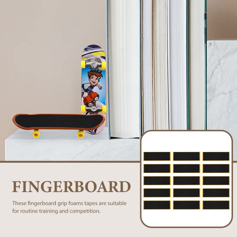 Toddmomy 15pcs Fingerboard Grip Tape Foam Fingerboard Stickers Skateboard Grip