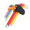 9Pcs Hex Wrench Ball End Colourful Long Arm Metal Key