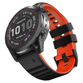 MYSNBKN Compatible with Garmin Fenix 6X/6X Pro Band Easy Fit 26mm Width Soft Silicone Watch Bands Replacement for Fenix 6X/6X Pro Fenix 5X/5X Plus Fenix 3/3 HR Smartwatch