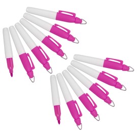 PATIKIL Mini Permanent Markers, 12 Pack Golf Ball Marker Pens with Keychain Clip for Office Meeting Outdoor Activities, Pink