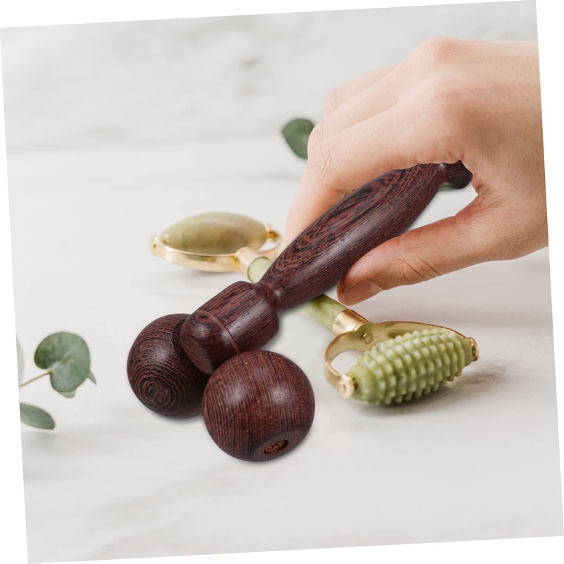 BIUDECO Slimming Wooden Face Massager Double Balls Face Lifting Tool