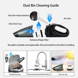 YODANCELEAPS Handheld Vacuum Cordless Portable Rechargeable Strong Suction Car Vacuum Cleaner Powerful Hand Held Vacuum Cleaner with Multi Accessories for Home Office Auto Car Pet (Orange)