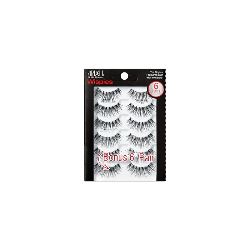 Ardell Wispies 113 Black, 6 Pairs x 1 Pack