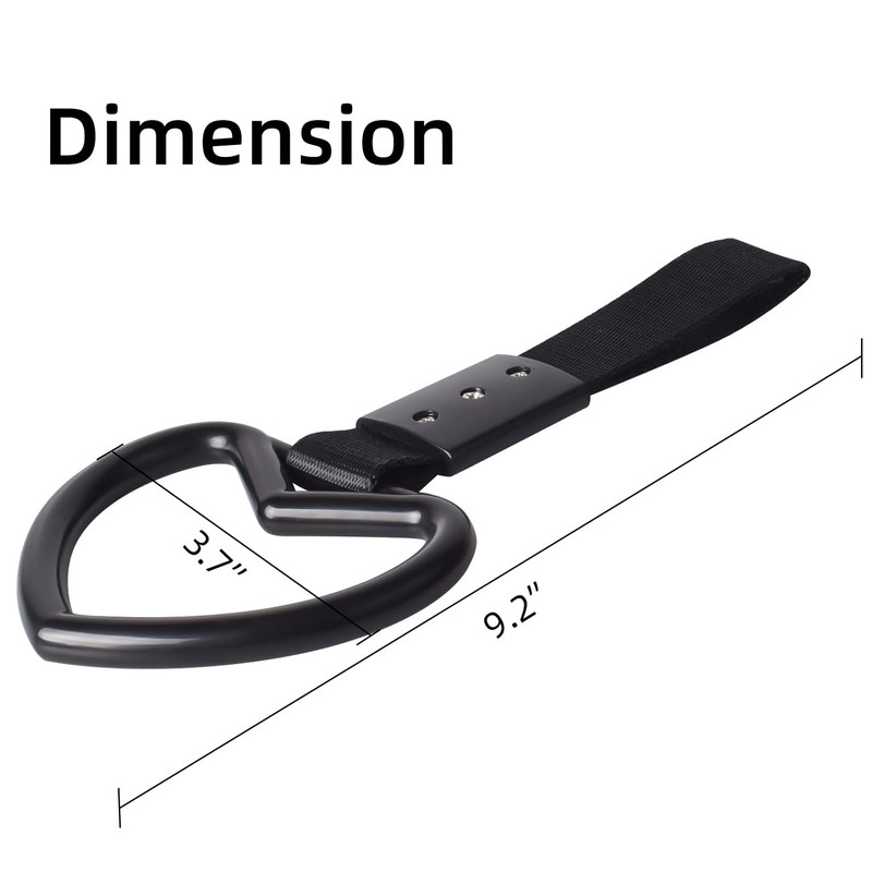 EIOUMAX JDM Heart Shaped Car Handle Straps,Rear Bumper Warning Rings