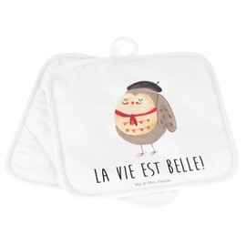 Mr. & Mrs. Panda Set of 2 Pot Holders Owl France - Gift, Hibou, Pot Holder Funny, Béret, Oven Glove, Pot Holder with Saying, Pot Holder
