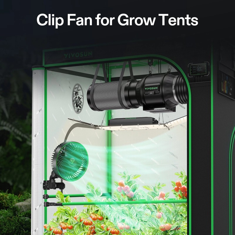 VIVOSUN AeroWave E6 Gen2, Grow Tent Clip Fan 6”, EC