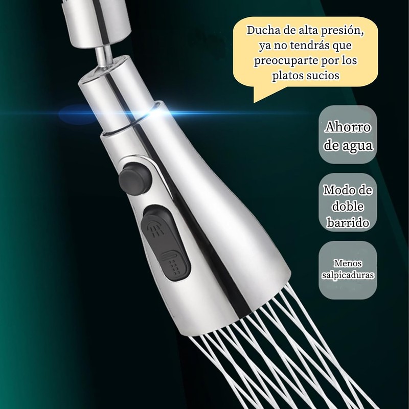 Extensor De Grifo, 360° Giratorio Grifo Extensor 3 Modos, Alta