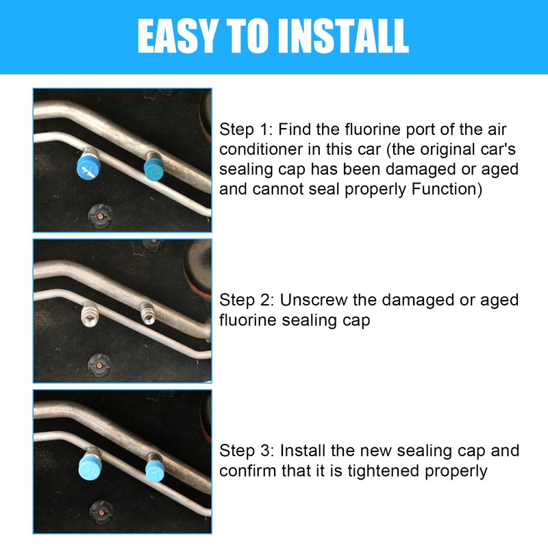 ZIMISI Blue Replacement Car A/C Valve Core Caps, Leakproof R134a