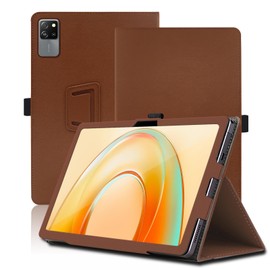Case for Blackview Tab 60 Pro 10.1 inch, Blackview Tab 60 Pro Tablet Case, Folding Stand Protective Cover with Pencil Holder and Wrist Strap, Full Protection. (Brown)