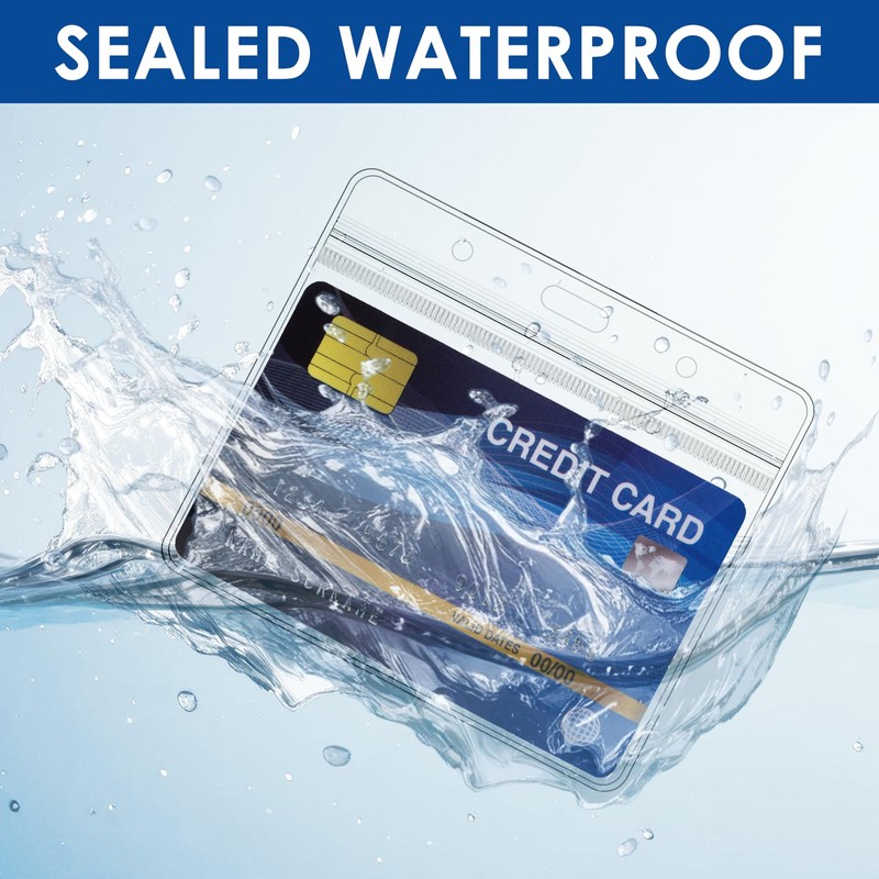 200 Pack ID Badge Holders Horizontal, Waterproof Name Badge Holders
