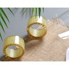 CLEENTABLE Elegant Green Epoxy Resin Napkin Rings with Hand-Painted Gold