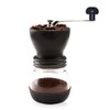 ANCLLO Manuelle Kaffeemühle mit Keramik-Frässtiften, 350 ml,Glasdosen, Silikonabdeckung und Edelstahlgriff,