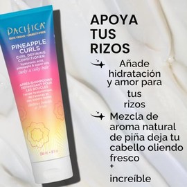 Pacifica Beauty Pineapple Curls Defining Shampoo + Pineapple Curls Defining Conditioner | Hyaluronic Acid | For Curly and Textured Hair | 100% Vegan &