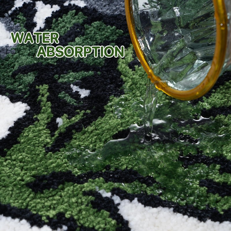 Shemilly Christmas Bathroom Rugs,Christmas Tree Soft Absorbent Bath Rug Non