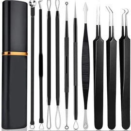 pimple popper tool- NOBLEDUCHESS 10 Pcs Professional Pimple Comedone Extractor Tool Acne Removal Kit -Treatment for Pimples, Blackheads, Blemish, Zit Removing, Forehead and Nose