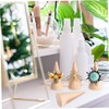 10pcs Diy Cone Craft Accessories Unpainted Wooden Cone Shape Ornaments