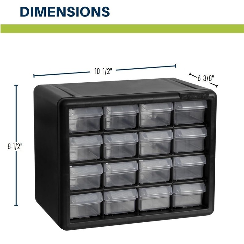 Akro-Mils 16-Drawer Plastic Drawer Storage Cabinet for Garage Organization, Beads,