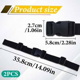 FuninCrea 2 Pair Backpack Chest Strap, 2.5cm Adjustable Sternum Straps for Backpacks Chest Harness Strap Quick Release Backpack Straps Backpack Clips Anti-Slip for Pack Luggage (Black)