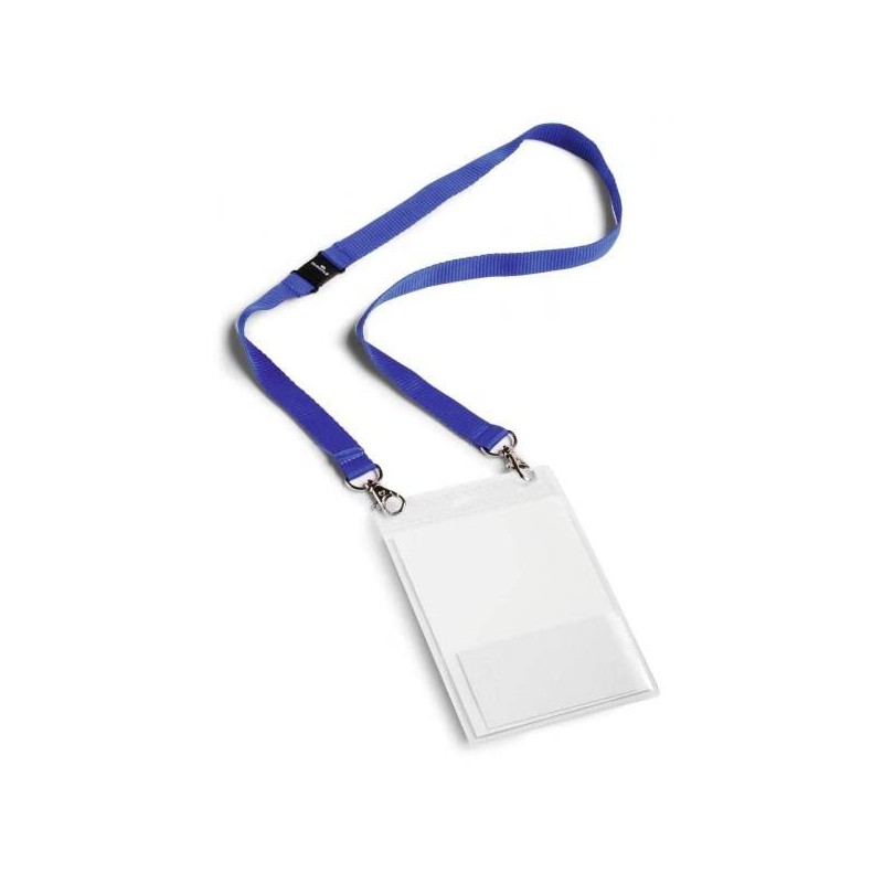 Durable Event Name Badge A6 with Black Lanyard, Pack of
