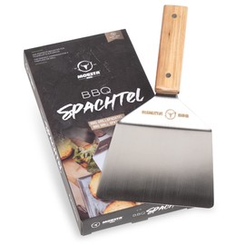 Moesta-BBQ 19495 BBQ Spatula for BBQ Disc, Fire Plate or Kitchen - Professional Stainless Steel Spatula with Wooden Handle