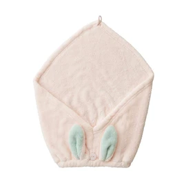 CB Japan Carari Zooey Hair Turban, Facial Cleansing, Pool, Bath, Microfiber w/ 3x Absorption Power, Rabbit, Head Circumference 17.3 - 26.8 in (44 - 68 cm), Quick Absorption in Fiber Gap, Quick Dry