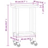 vidaXL Stainless Steel Kitchen Work Table on Wheels - 21.7"x11.8"x33.5"