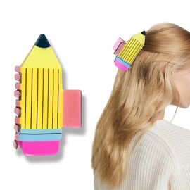 Back to School Hair Claw Clips Pencil Hair Claw Clip Cute Hair Clips for Women Teacher Funny Claw Clips Hair Barrettes Claw Clips for Thick Thin Hair Strong Hold Hair Clip Hair Accessories 1Pcs