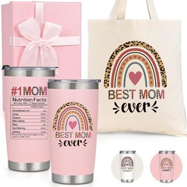 Mothers Day Gifts - Mothers Day Gifts for Mom from Daughter Son, Unique Popular Mother's Day Gift Ideas for Wife, Mom Birthday Gift Best Mom Ever Tumbler 20oz Cup(Pink) - Color: White